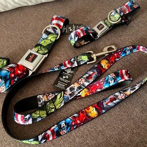 AVENGER MARVEL PET COLLARS & LEASH NWT